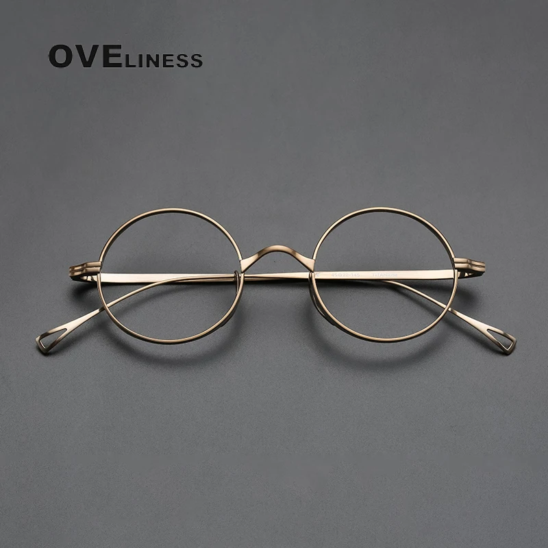 Top Trends: Pure Titanium Glasses Frame For Men Retro Round Prescription Eyeglasses Frames Women 2023 Vintage Myopia Optical Male Eyewear Shoppable Styles - Image 3