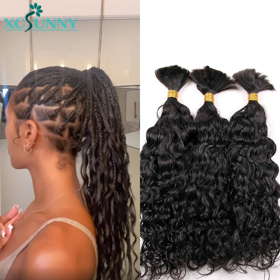 Top Trends: Full End Double Drawn Burmese Water Wave Human Hair Bundles Bulk Human Hair For Braiding Curly Bulk Hair For Braids Extensions Shoppable Styles