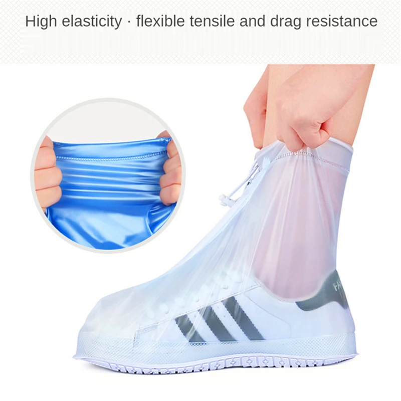 Top Trends: 1Pair Waterproof Shoe Cover Men Women&#039;s Silicone Sport Rain Boot Cover With Layer Non-slip Material Wear-resistant Thick Reusab Shoppable Styles