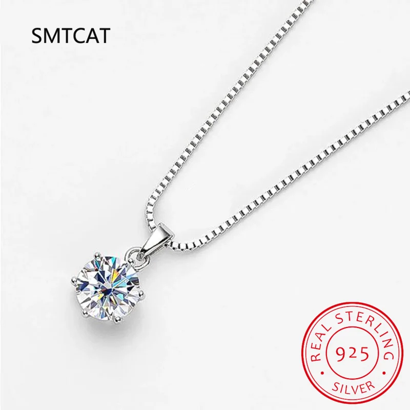 Top Trends: Real 1 Carat D Color Moissanite Bridal Pendant Necklace 100% 925 Sterling Silver Wedding Party Fine Jewelry Gift Wholesale Shoppable Styles