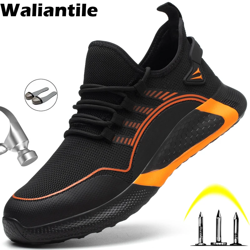 Top Trends: Waliantile Lightweight Men Women Safety Shoes Indestructible Steel Toe Work Boots Outdoor Puncture Proof Construction Sneakers Shoppable Styles