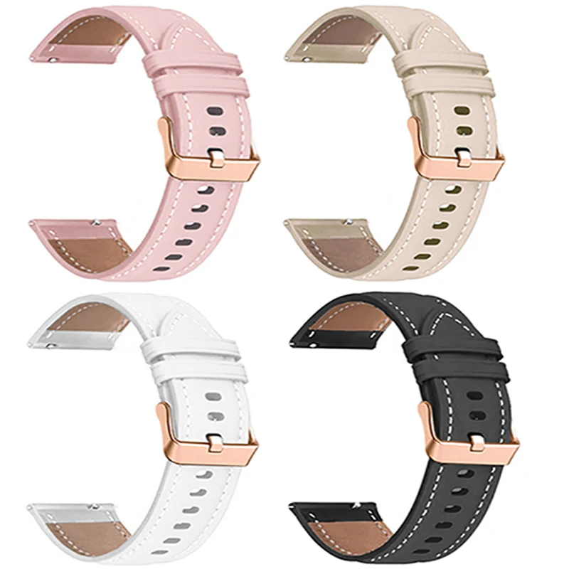 Top Trends: 18mm 20mm Leather Watch Strap For Garmin Venu 2 Plus SQ Vivomove HR Active 2 Wristband For Garmin Vivoactive 4S 4 245 Bracelet Shoppable Styles