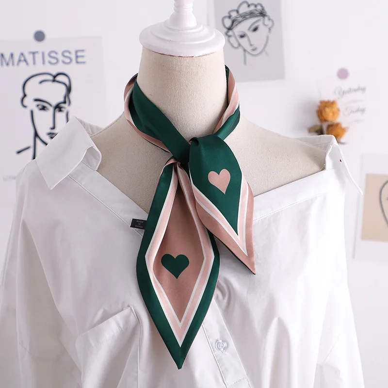 Top Trends: New Design Pointy Silk Scarf Women Headscarf Spring Autumn Summer Necktie Shirt Women's Bag Scarf Wrist Towel Hair Band For Girl Shoppable Styles