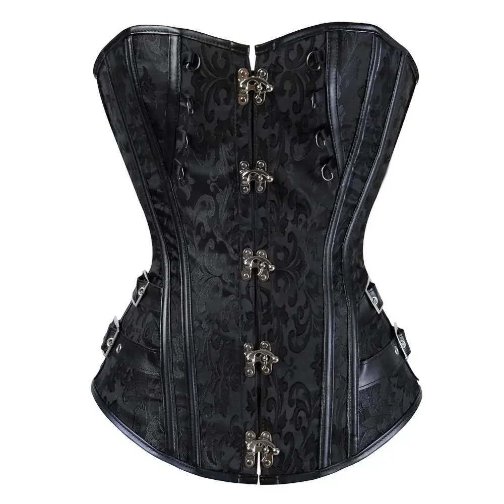 Top Trends: Gothic Corset Top For Women Steampunk Jacquard Pirate Faux Leather Basque Cosplay Halloween Costume Rave Outfits Shoppable Styles