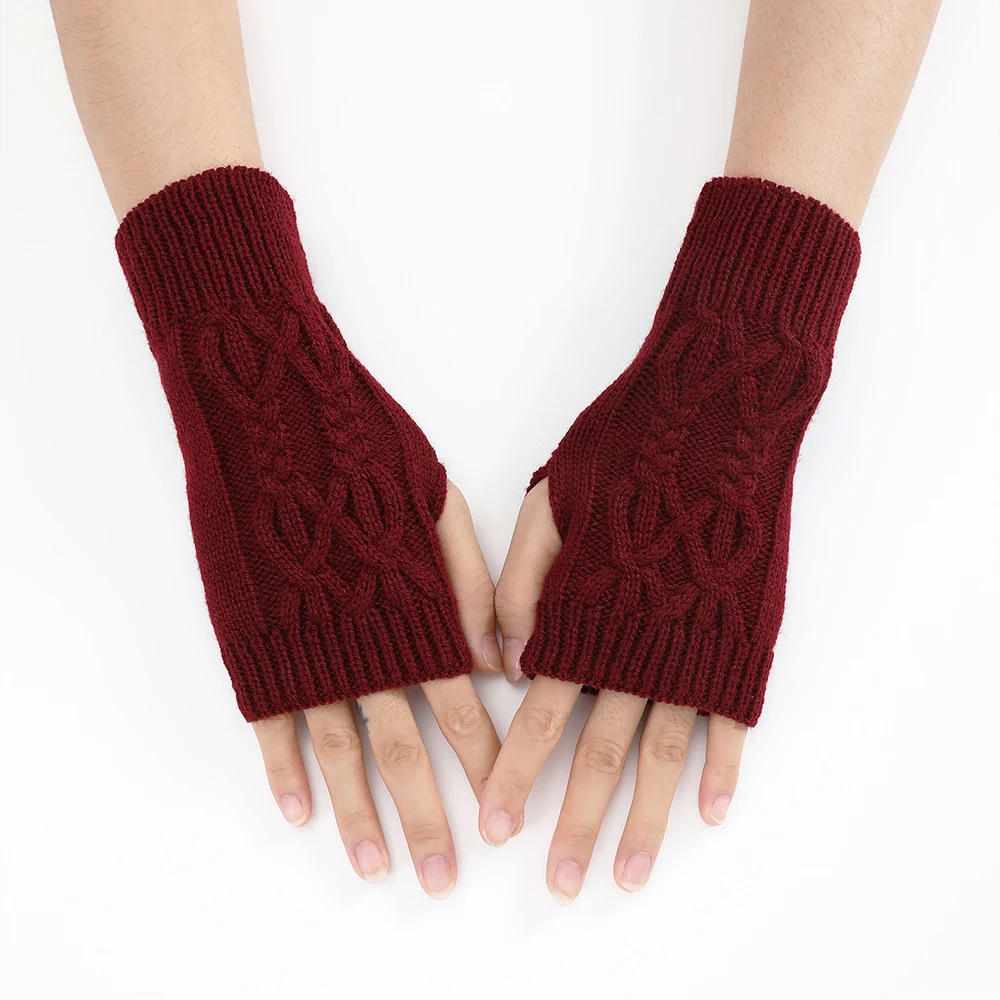 Top Trends: Half Finger Knitted Gloves Winter Keep Warm Wool Fingerless Gloves Touch Screen Men Women Soft Wrist Gloves Mittens Warmers Shoppable Styles - Image 3