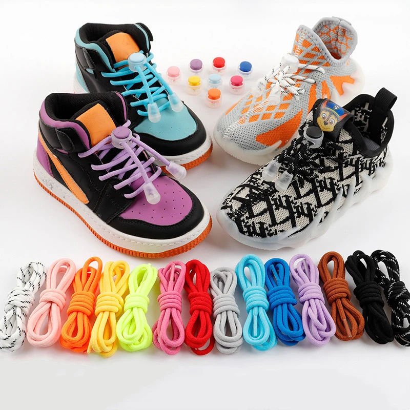 Top Trends: No Tie Shoelace Elastic Round Lock Shoe Laces Children&#039;s Sneakers Shoelaces Without Ties Kids Adult Laces For Shoes Shoestrings Shoppable Styles