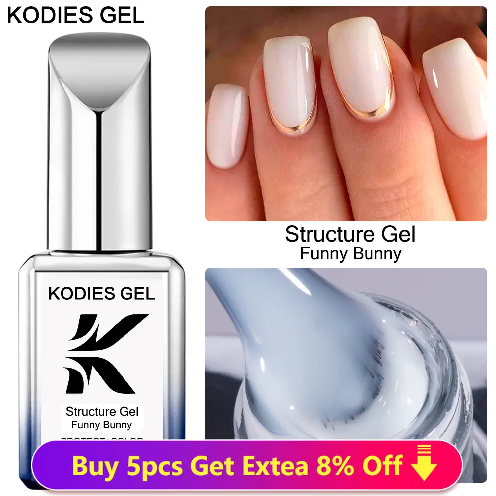 Top Trends: KODIES GEL Structure Gel Funny Bunny Rubber Base Gel Nail Polish 15ML Semi Permanent UV Soak Off Milky White Gellak For Manicure Shoppable Styles