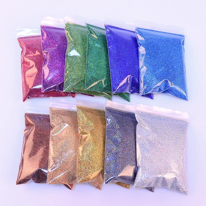 Top Trends: 10g / Bag Laser Gradient Nails Art Glitter Powder 22 Color Holographic Laser Nails Glitter DIY Glitter Dust Powder For Nail Polish Shoppable Styles