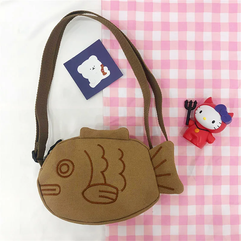 Top Trends: Cartoon Cute Japanese Taiyaki Fashion Backpack Women&#039;s Bag Messenger Bag Shoulder Bags Coin Purse Women Crossbody Bag Shoppable Styles