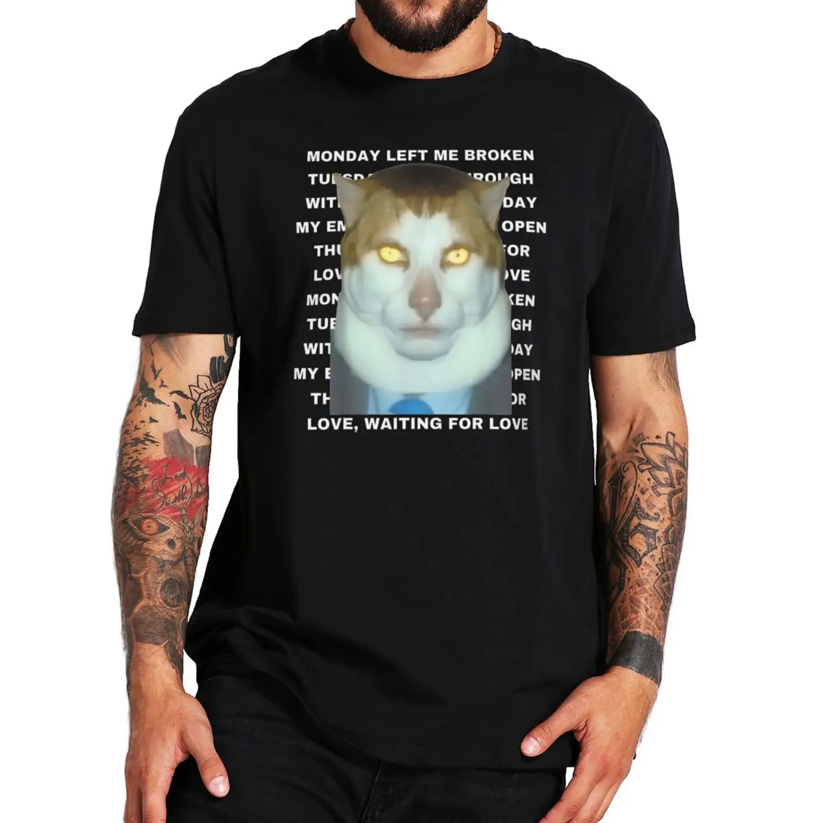 Top Trends: Monday Left Me Broken Cat T Shirt Funny Cats Meme Hate Jobs Jokes Tops 100% Cotton Unisex Summer Soft T-shirts EU Size Shoppable Styles