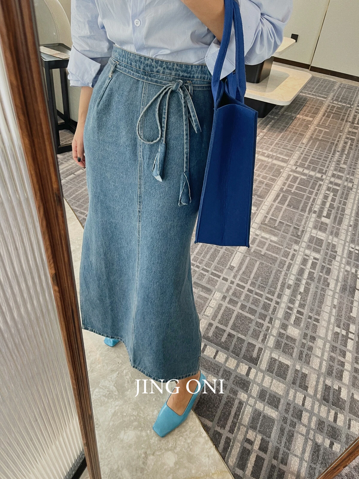 Top Trends: Denim Long Skirt Women 2023 Clothing Vintage Elegant Korean Style Y2K Fashion Tulle Jeans Cargo Luxury High Waist Blue Shoppable Styles