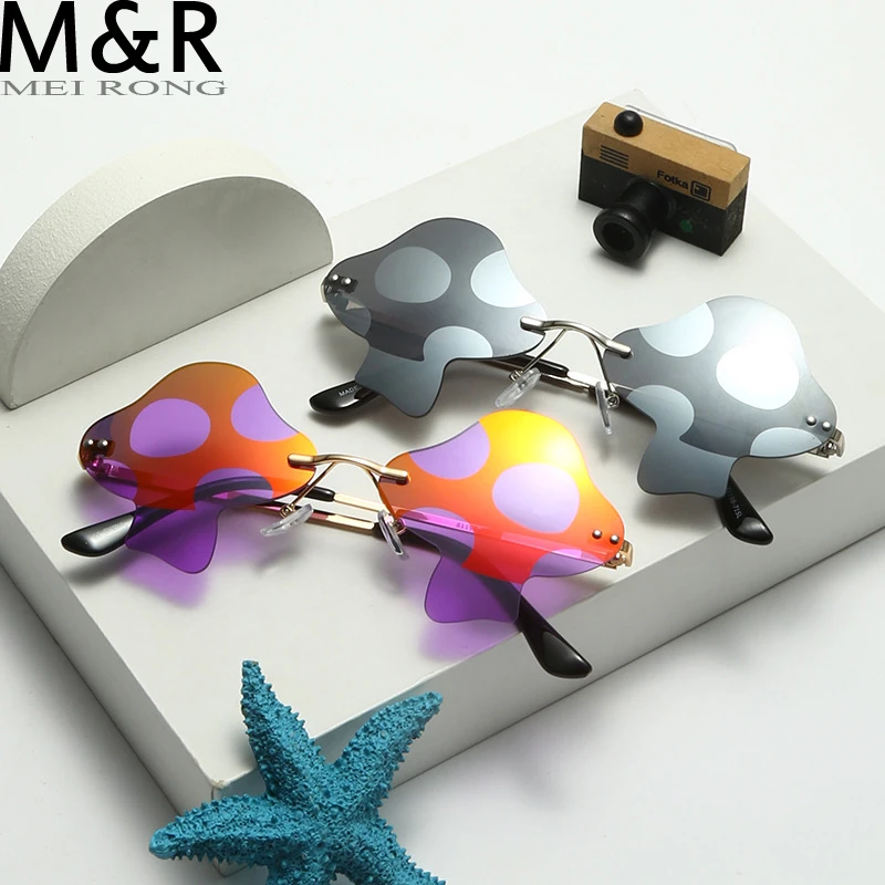 Top Trends: Latest Mushroom Sunglasses Ladies Super Maria 2022 Retro Steam Mushroom Rimless Glasses Fashion Prom Party Eyewear Oculos De Sol Shoppable Styles - Image 4