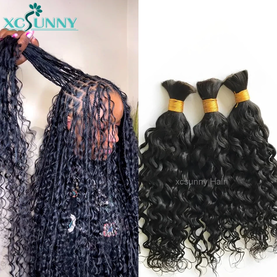 Top Trends: Bulk Human Hair For Braiding Wet And Wavy No Weft Double Drawn Wholesale Burmese Boho Braids Human Hair Extensions Water Wave Shoppable Styles