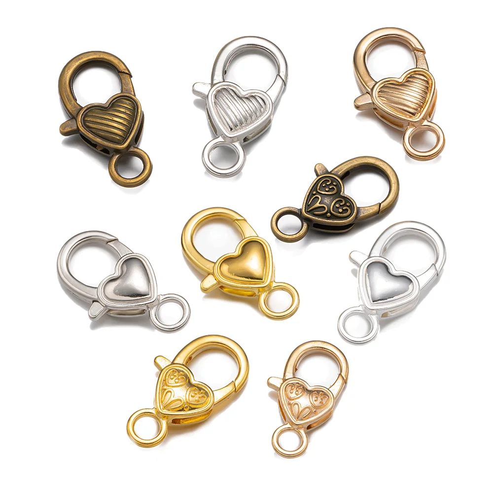 Top Trends: 10pcs Heart Lobster Clasp Hook Carabiner For DIY Keychain Jewelry Key Ring Craft Making Supplies Accessories Findings Material Shoppable Styles