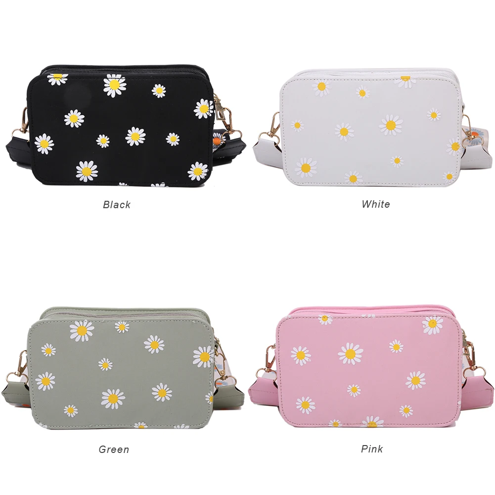 Top Trends: Fashion Women's Bag Daisy Pattern Shoulder Bag Handbag Printed Small Square Bag Tote Classic Elegant Crossbody Shoulder Bag Shoppable Styles - Image 3