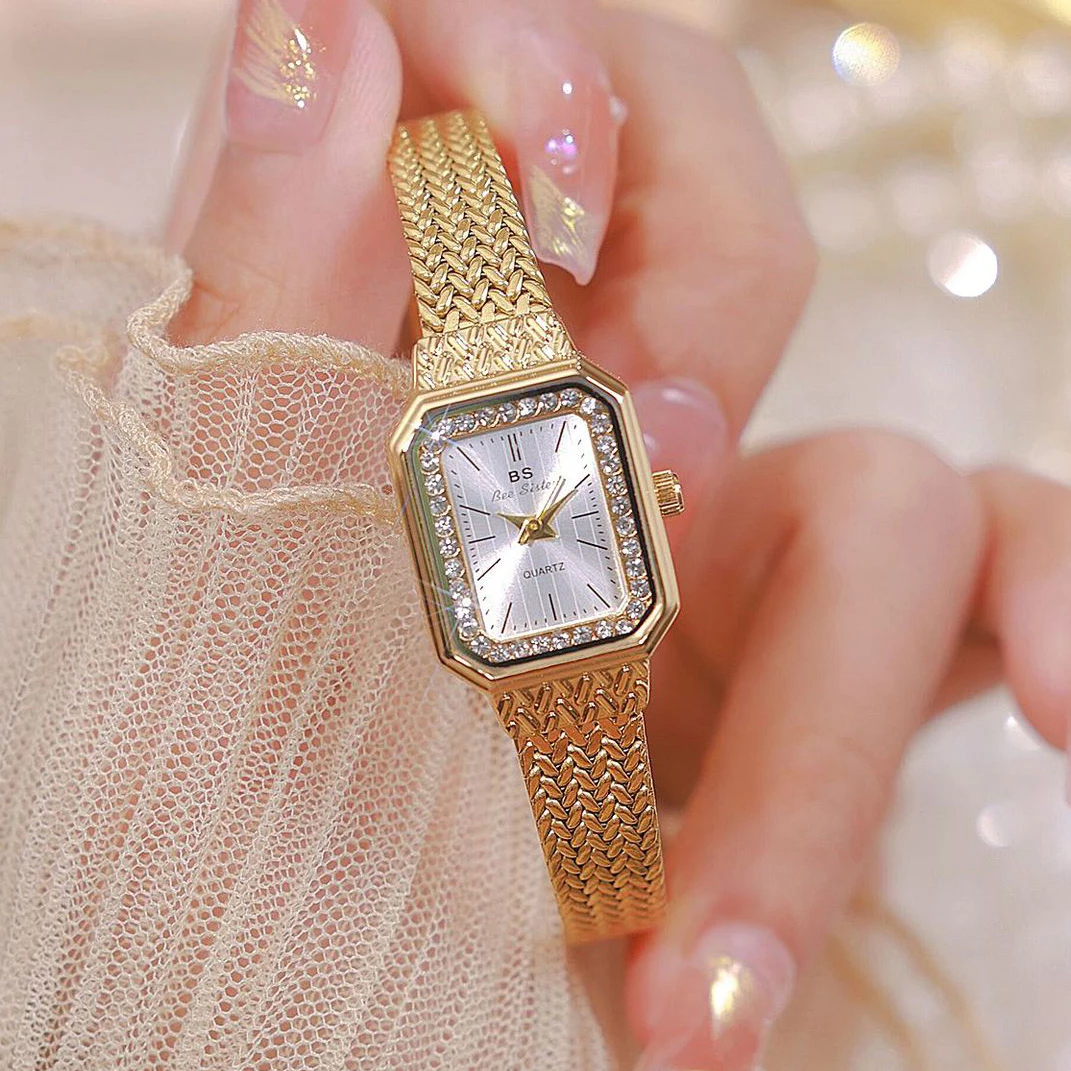 Top Trends: Luxury Fashion Watches For Womens Gold Classic Square Rhinestone Ladies Watch Quartz Waterproof Wristwatches Women Dress Clock Shoppable Styles