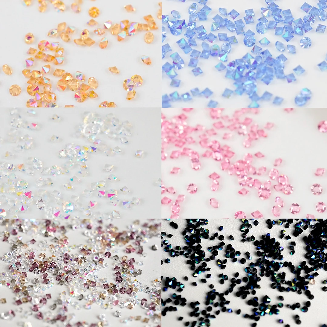 Top Trends: Nail Glass Beads Diamonds Pixie Crystals Rhinestones Glitter Press On Nails Shine Micro Stones Parts AB Color 1.2mm Manicure Shoppable Styles - Image 3