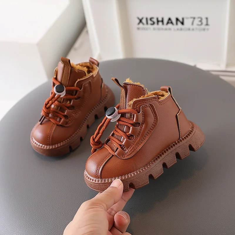 Top Trends: Winter Kids Snow Boots Plush Warm Thicken Boys Cotton Shoes Fashion Toddler Girl Shoes Soft Bottom Children Short Boots Shoppable Styles