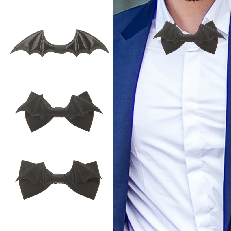 Top Trends: Mens Womens Gothic Black Bat Wing Bowtie Adjustable Length Pre-Tied Bowknot Ties For Halloween Parties Cosplay Costume Shoppable Styles