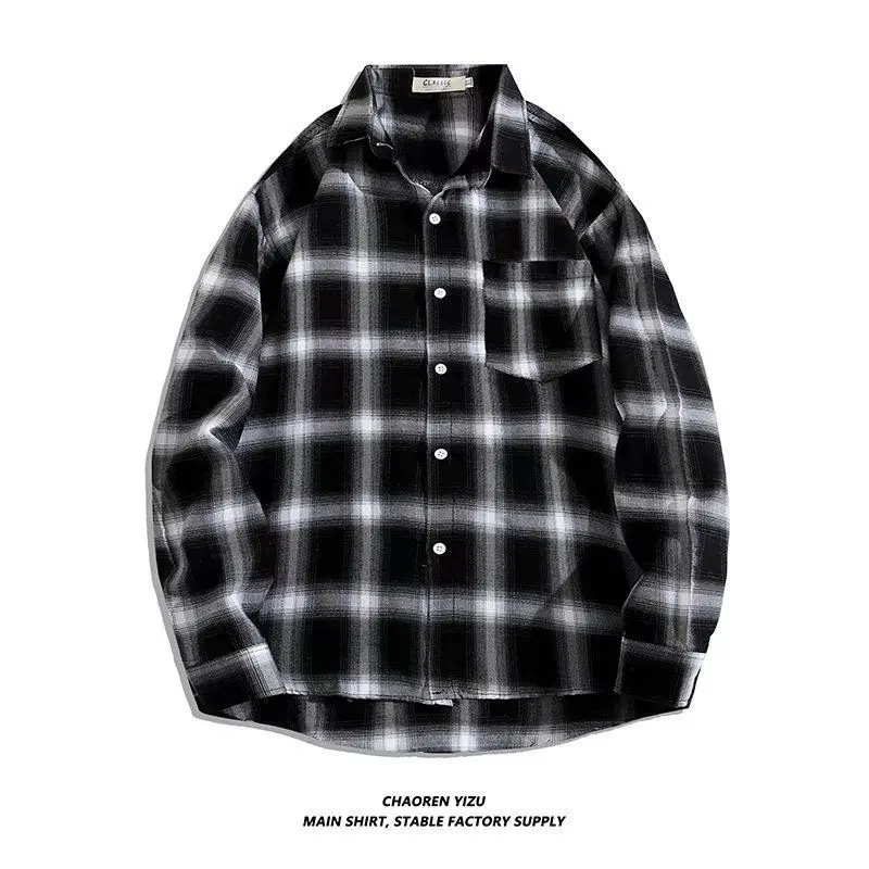 Top Trends: Vintage Plaid Shirts Oversize Basics Long Sleeve Turn-down Collar Pocket Loose Single Breasted Casual Thin Coat Shoppable Styles