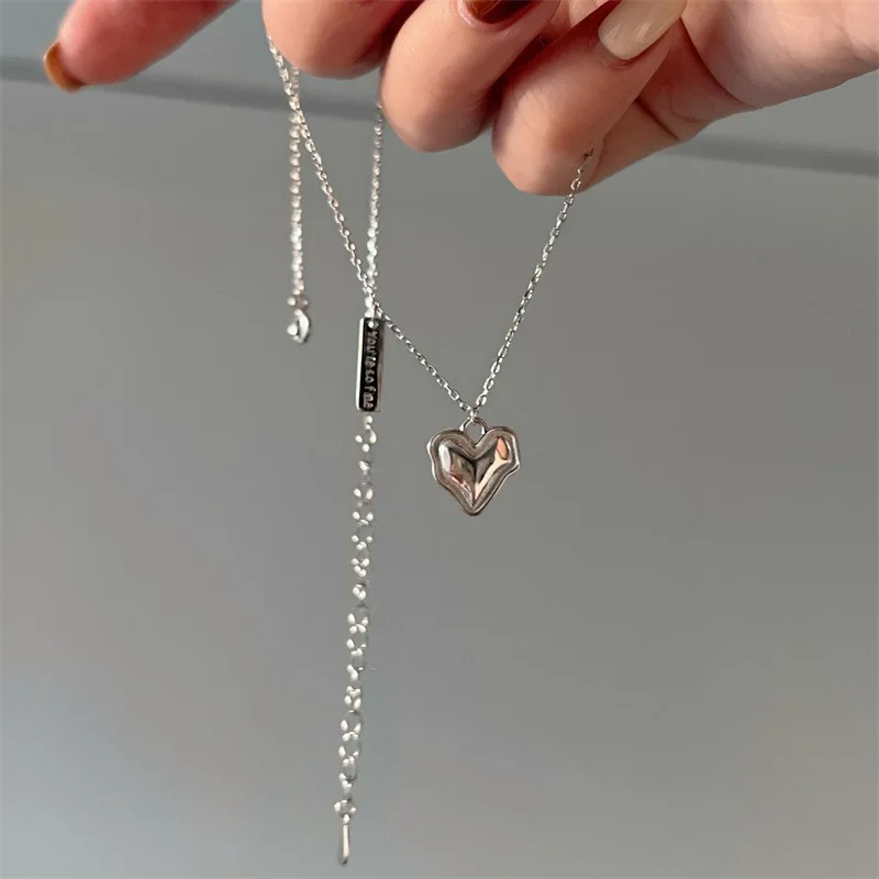 Top Trends: 925 Sterling Silver Irregular Heart Necklaces For Women Fashion Luxury Quality Jewelry Gift Female Items GaaBou Shoppable Styles