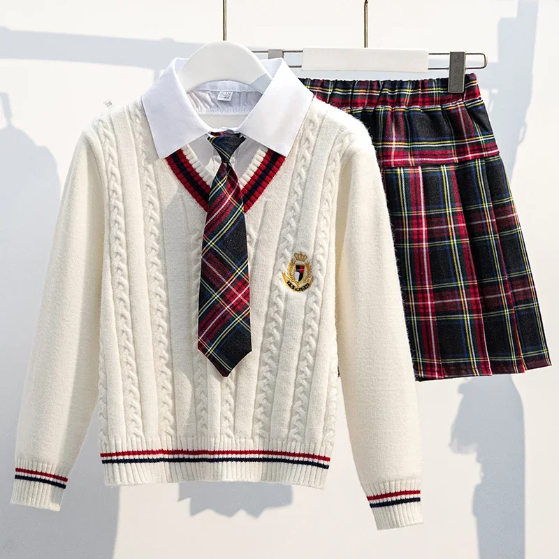 Top Trends: School Uniform For Teens School Uniform For Girls Children Costume Kids Suit Preppy Sweater Skirt Clothes For Girls 12 13 14 Shoppable Styles