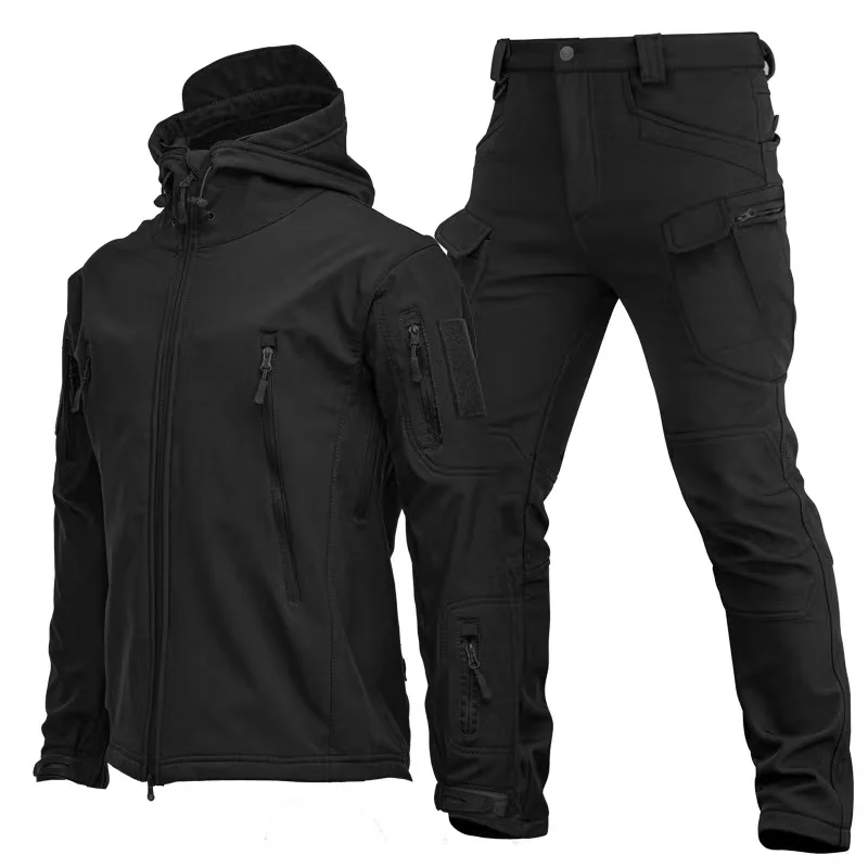 Top Trends: Men Winter Fleece Waterproof Fishing Climbing Trekking Jackets Tactical SharkSkin Tracksuit Hiking Army Pants Camping Trousers Shoppable Styles