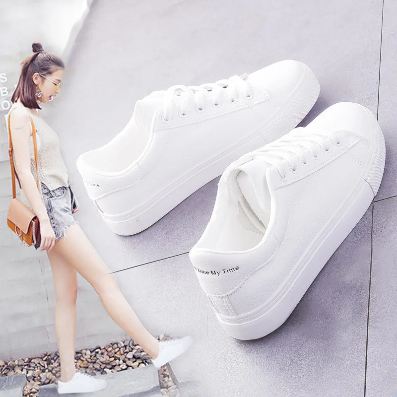 Top Trends: Fashion Shoes Women's Vulcanize Shoes Spring New Casual Classic Solid Color PU Leather Shoes Women Casual White Shoes Sneakers Shoppable Styles