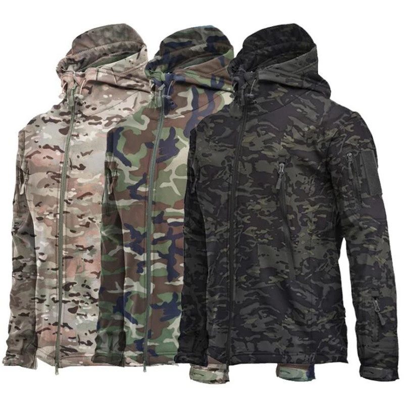 Top Trends: Men Winter Coats Casual Fleece Warm Soft Shell Windbreaker Waterproof Jackets Army Outwear Windproof Camo Military Hooded Parkas Shoppable Styles