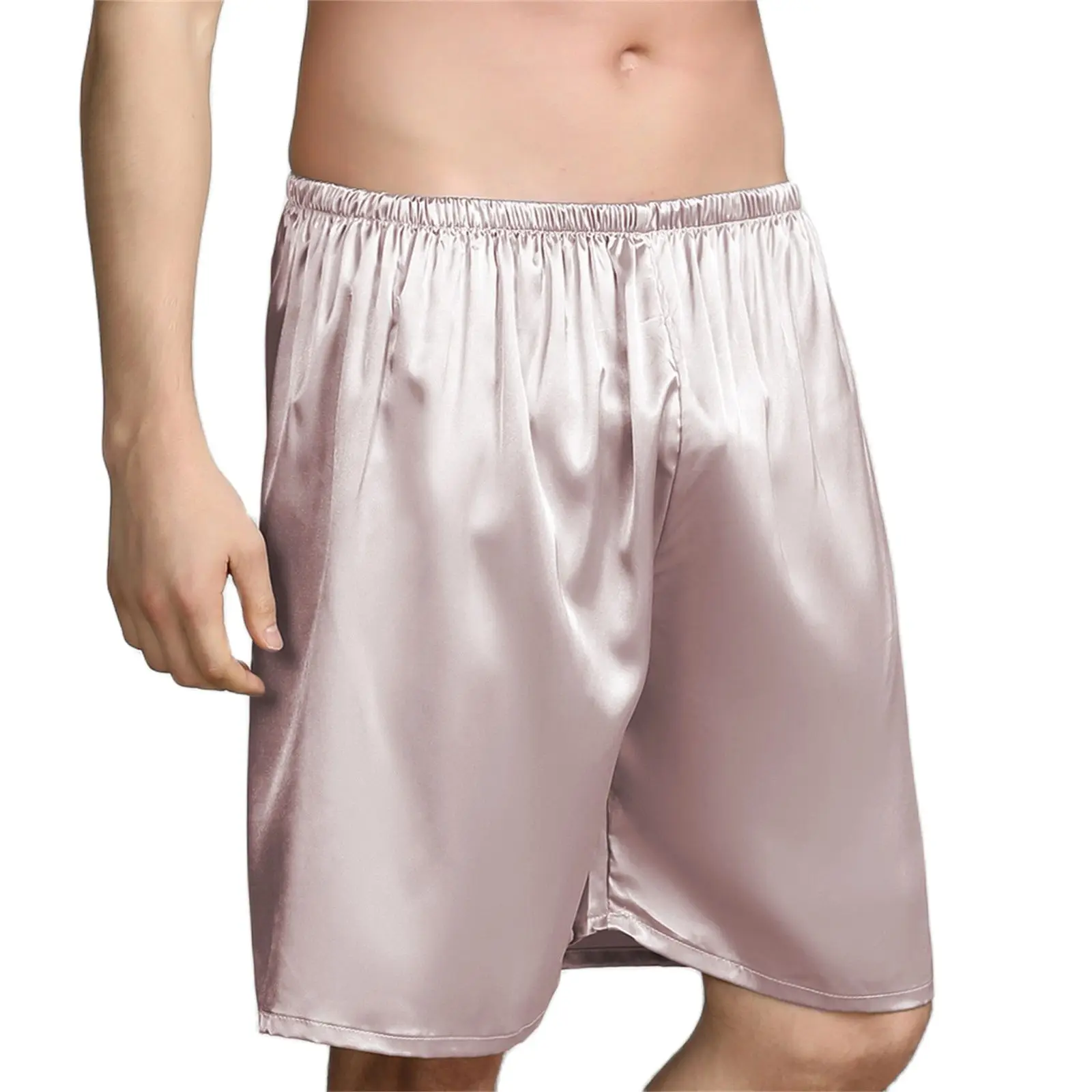 Top Trends: CLEVER-MENMODE Men Casual Home Nightwear Satin Pajamas Shorts Pyjamas Sleep Bottoms Boxers Short Pants Lounge Homewear Shoppable Styles