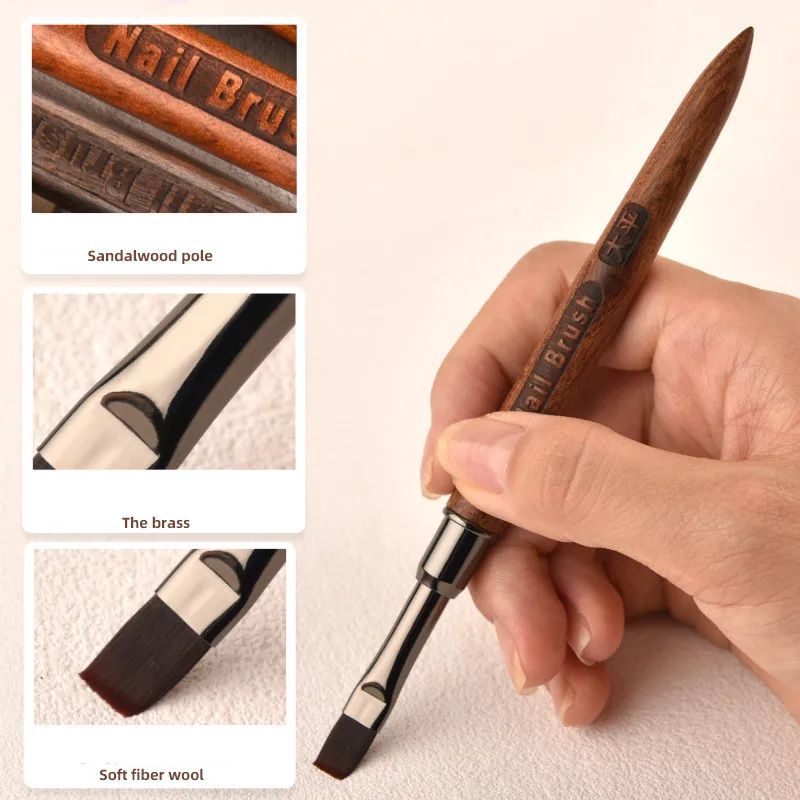 Top Trends: 1PC Acrylic Nail Brush Pen For Powder Manicure Round Wood Handle Gel Builder Brushes Shoppable Styles - Image 2