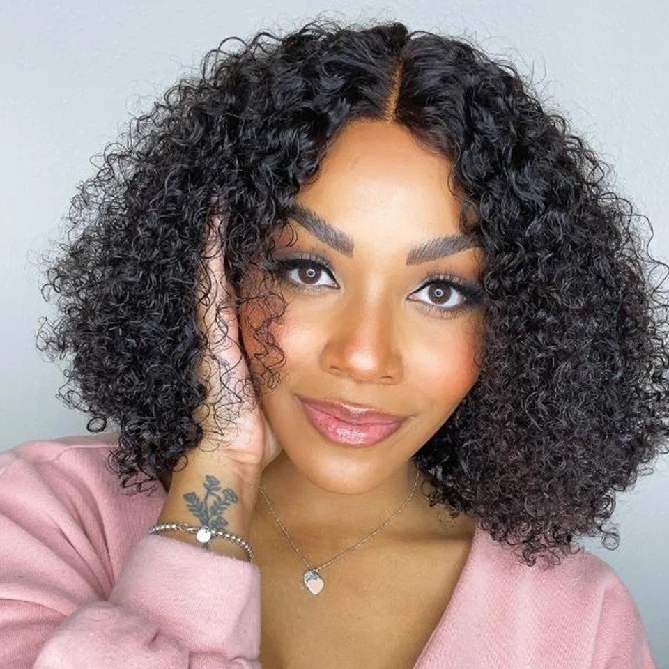 Top Trends: Curly Human Hair Wigs For Women Short 13x6x1 HD Curly Bob Lace Front Wig Natural Deep Wave 4x4 Lace Closure Brazilian Hair Wigs Shoppable Styles