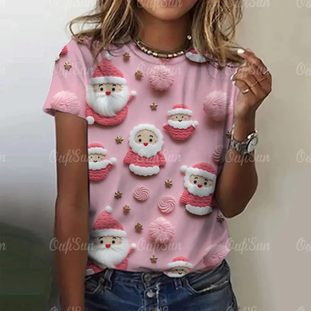 Top Trends: New Christmas Women T-Shirt Kawaii Ladies Short Sleeve Tops Christmas Snowman Graphic Clothing Y2k Cute Girls Apparel Ladies Tee Shoppable Styles - Image 2