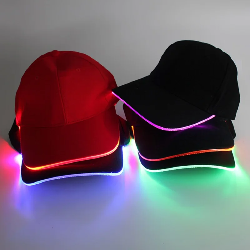 Top Trends: LED Glow Cap Outdoor Sport Sunshade Baseball Cap Casual Adjustable Hat Fashion Outdoor Hip Hop Hat Party Glowing Hat Unisex Shoppable Styles