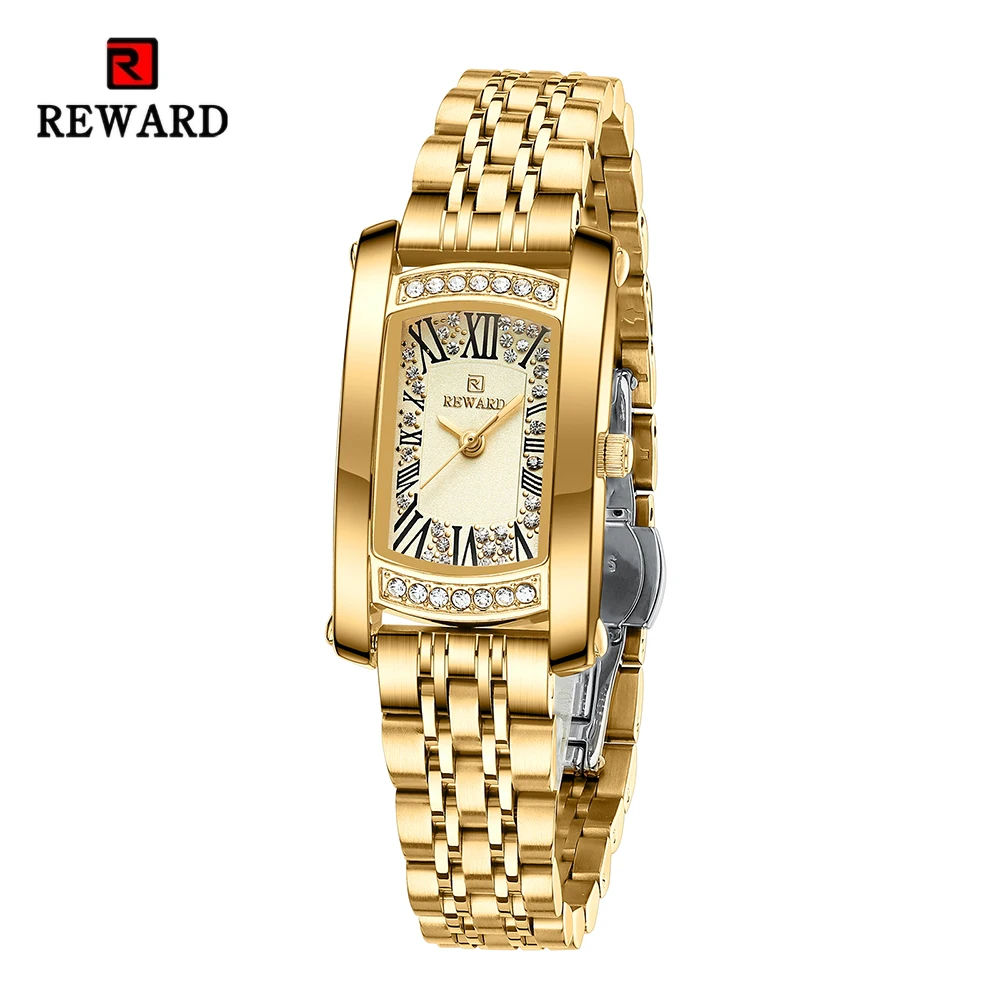 Top Trends: REWARD New Design Japanese Movement Quartz Watches For Women Wristwatches Stainless Steel Waterproof Silver Small Female Watch Shoppable Styles