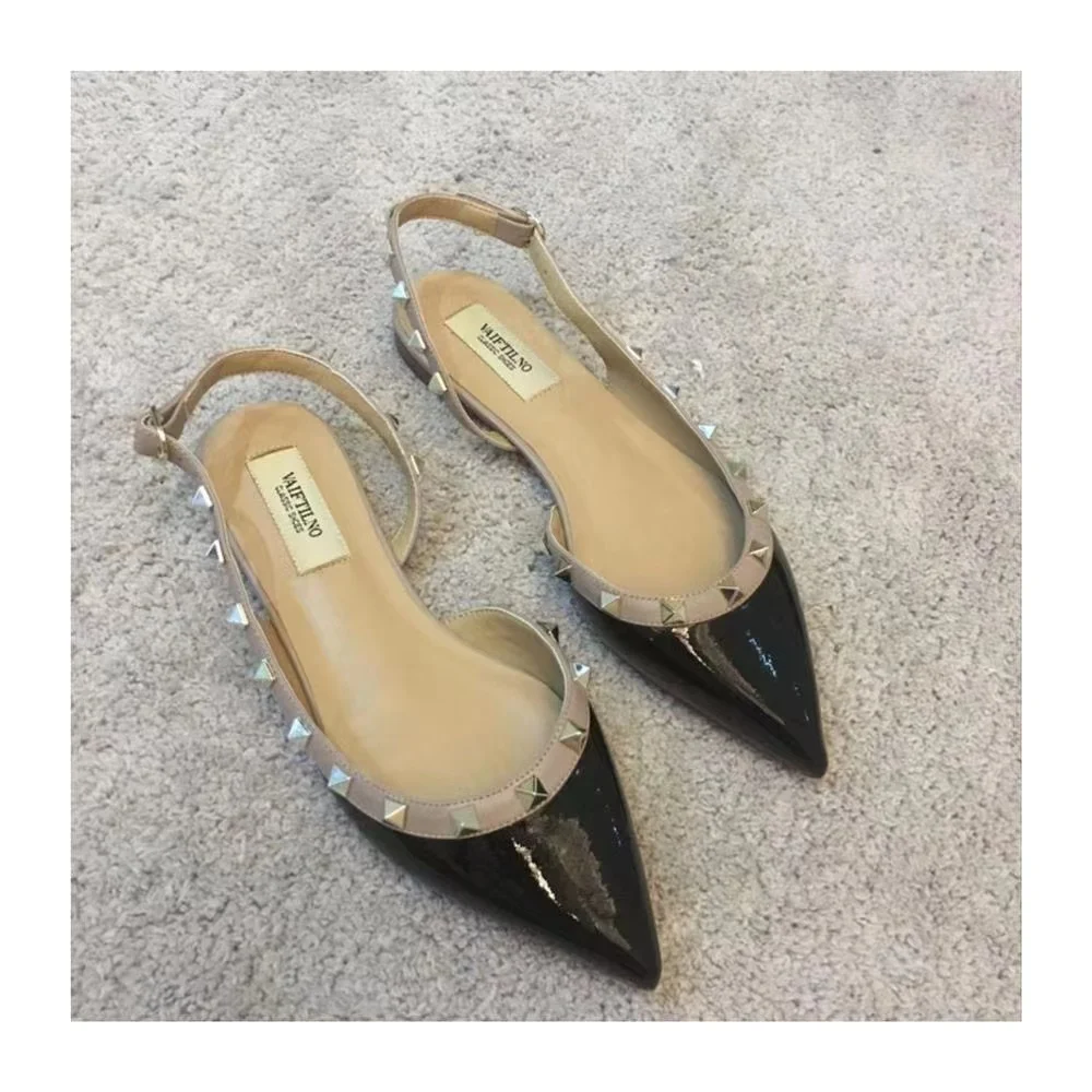 Top Trends: Women's Low Heels Slingback Shoes Woman Spring Summer Flats Elegant Party Sandals Sexy Rivet Dress Loafers Luxury Urban Trendyol Shoppable Styles - Image 4