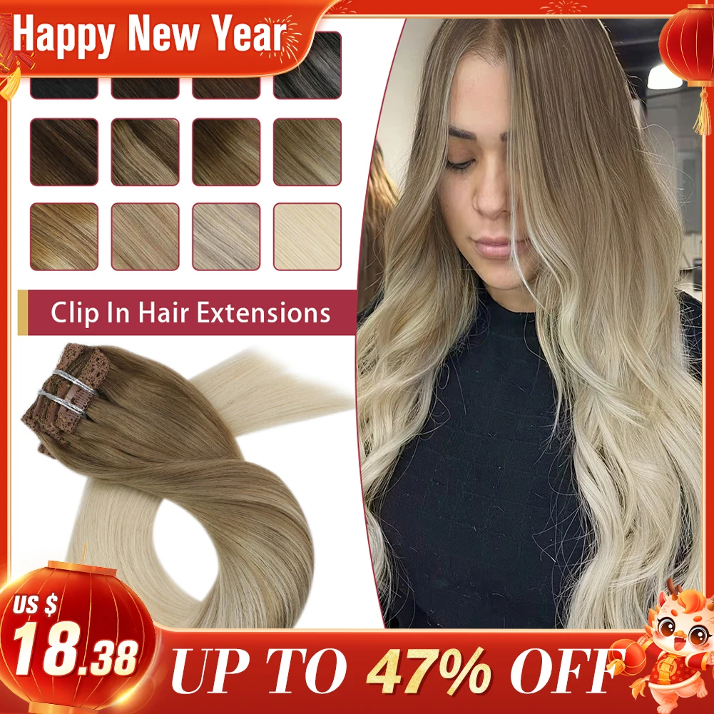 Top Trends: Moresoo Clip In Hair Extensions 100% Real Remy Human Hair Brazilian Silky Straight Hair Extension Balayage Blonde Hair Extension Shoppable Styles