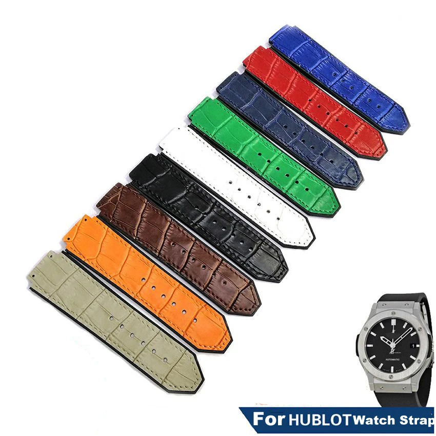 Top Trends: Men's Leather Watch Strap For HUBLOT Big Bang Series Bottom Silicone Watch Bracelet Watch Accessories 25mm*19mmWith Tools Shoppable Styles