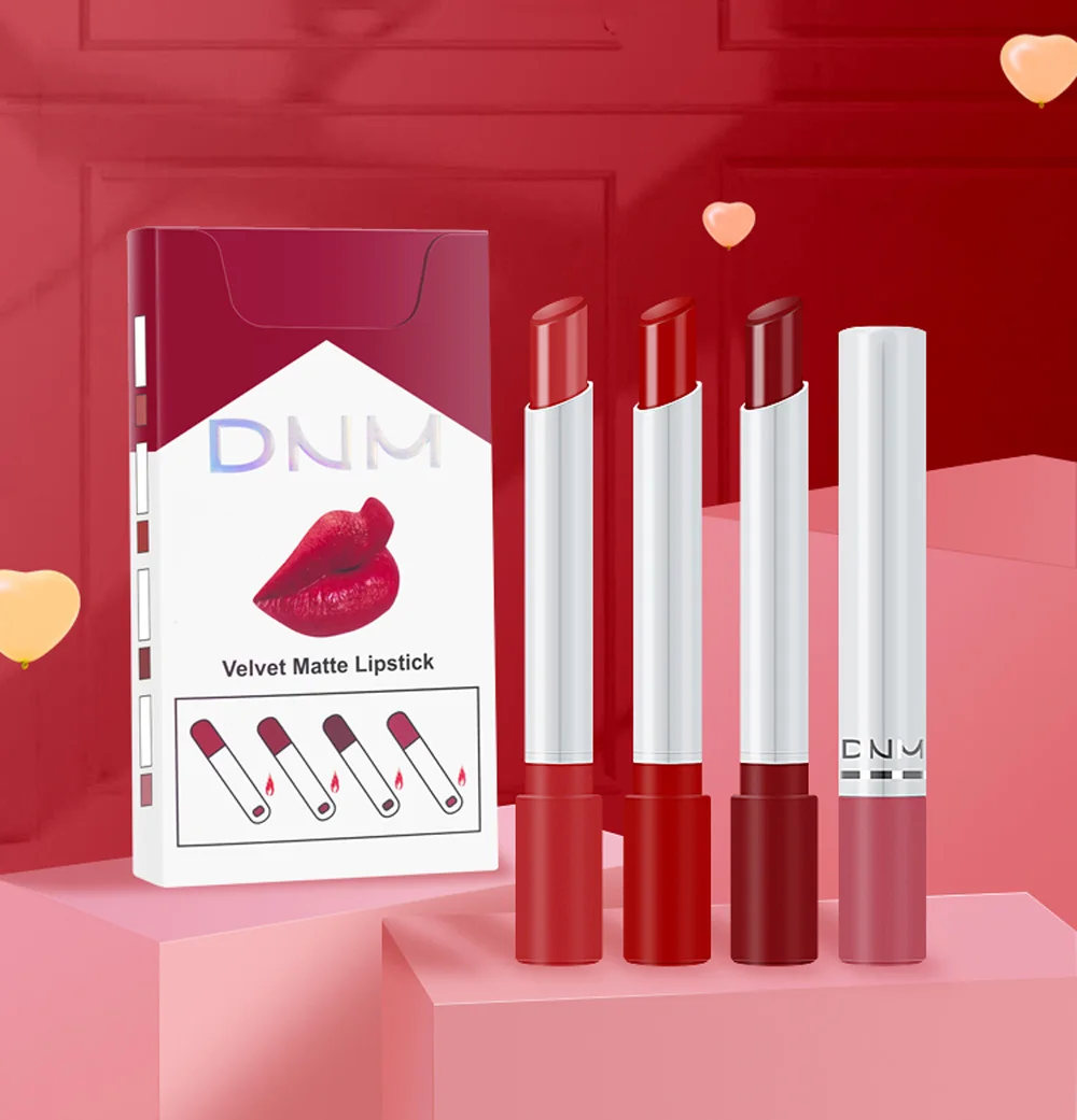 Top Trends: DNM 1 / 4Pcs Sexy Lipstick Matte Velvet Lipstick Set Lips Makeup Korean Cosmetics Waterproof Long Lasting Make Up Lip Gloss Shoppable Styles