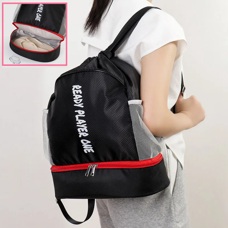 Top Trends: Waterproof Swimming Backpacks Sport Male Drawstring Training Shoulder Bolsas Shoe Pocket Exercise Women Travel Gym Bag For Men Shoppable Styles