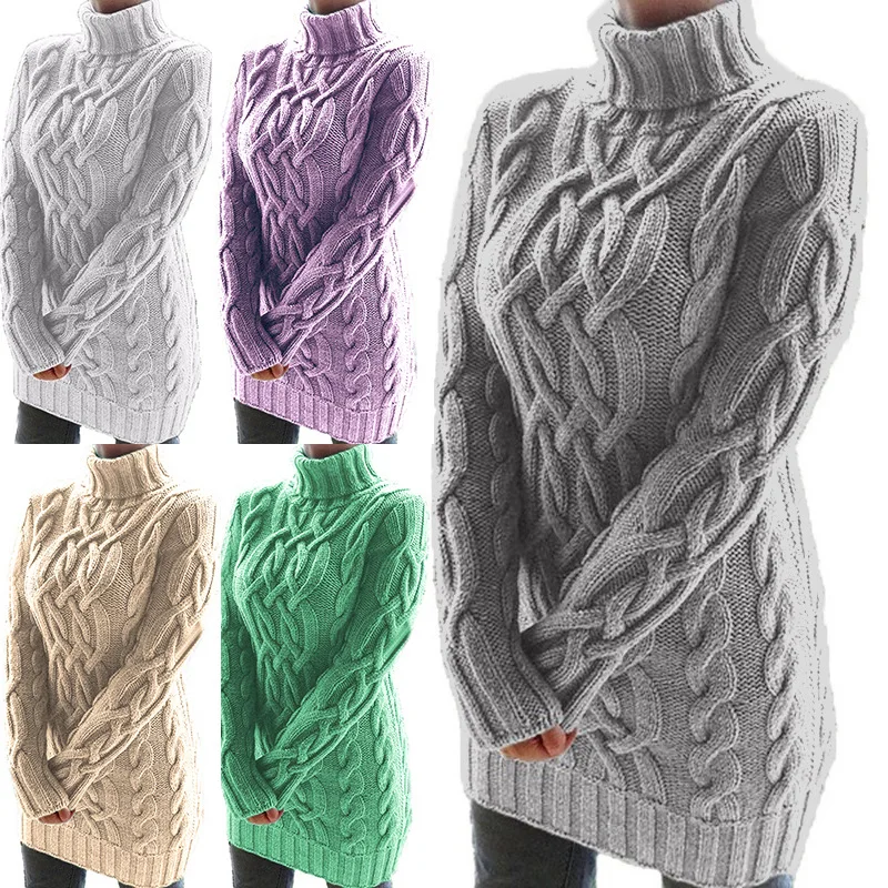 Top Trends: Knit Tops Sweater Women&#039;s Autumn And Winter Thickened Two Lapels Vintage Thick Thread Fried Dough Twists Sweater Dress Knitwears Shoppable Styles