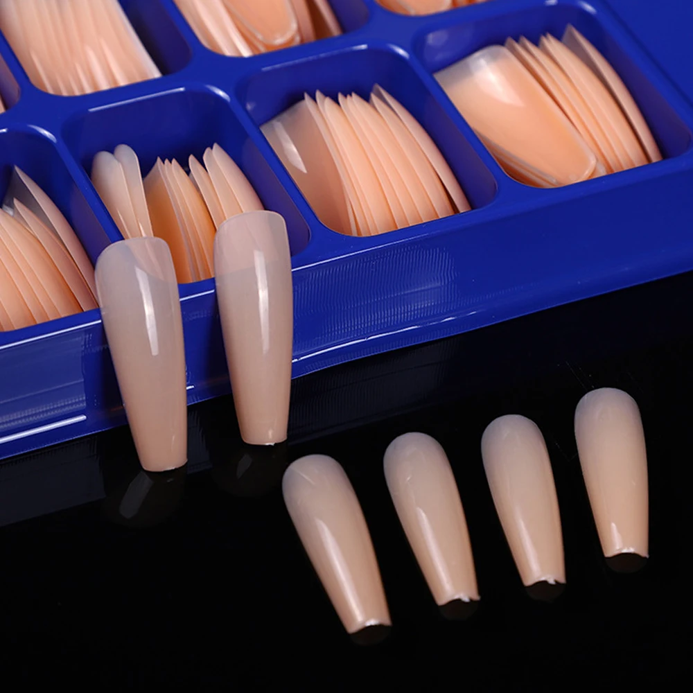 Top Trends: 100pcs Nude Acrylic Extension Fake Nails Keen French Long Ballet False Nail DIY Nail Coffin Artifical Acrylic Tips Nail Art Tool Shoppable Styles