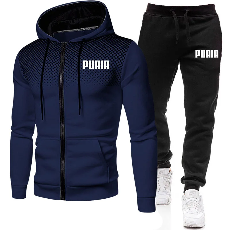 Top Trends: 2023 New Winter Men&#039;s Clothing Men Sets Printing Hoodie Set Fleece Zipper Sweatshirt Casual Sport Sweatpants Mens Tracksuits Shoppable Styles