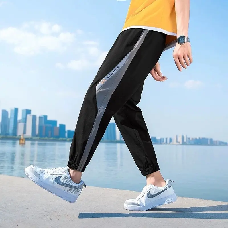 Top Trends: 2023 Spring And Summer Fashion And Sports Korean Version Loose Fitting Casual Leggings Straight Tube Thin Youth Cropped Pants Shoppable Styles - Image 4