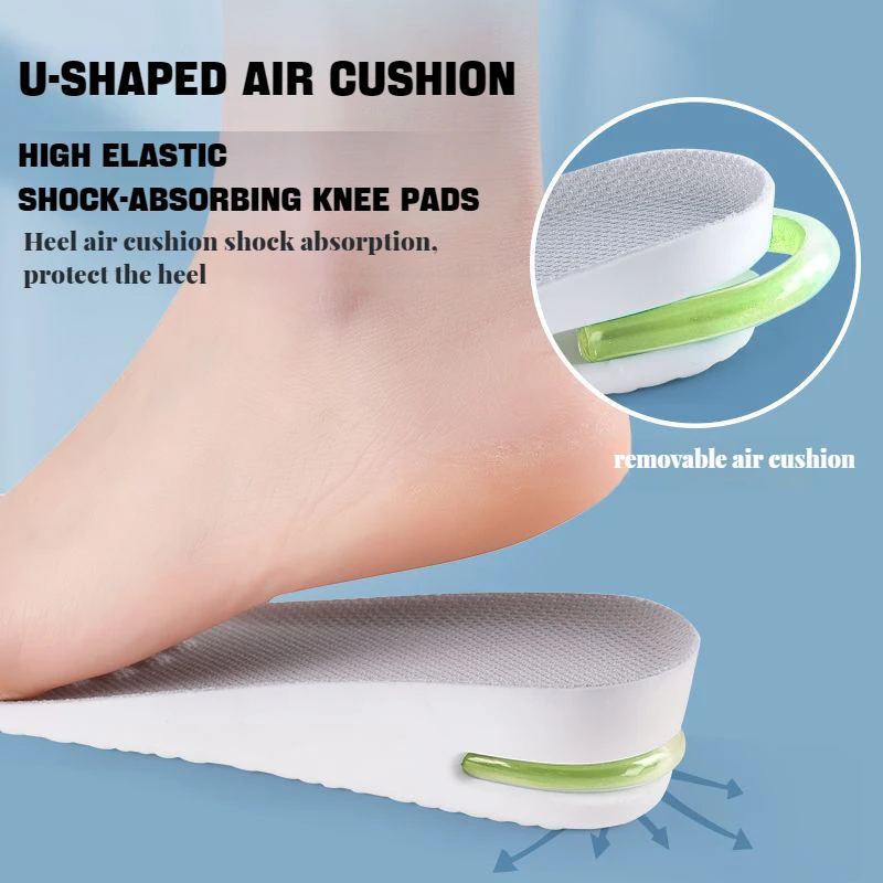 Top Trends: Elastic Shock Absorbing Height Increasing Sports Shoe Insoles Soft Breathable Orthotic Inserts For Men Women With Air Cushion Shoppable Styles - Image 4