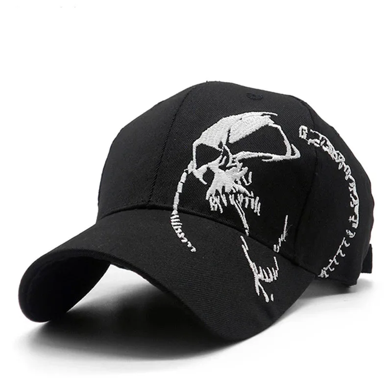 Top Trends: Embroidered Skull Cap For Men Cotton Sports Baseball Caps Fashion Black Pattern Women Snapback Army Male Cap Hip Hop Bone Shoppable Styles