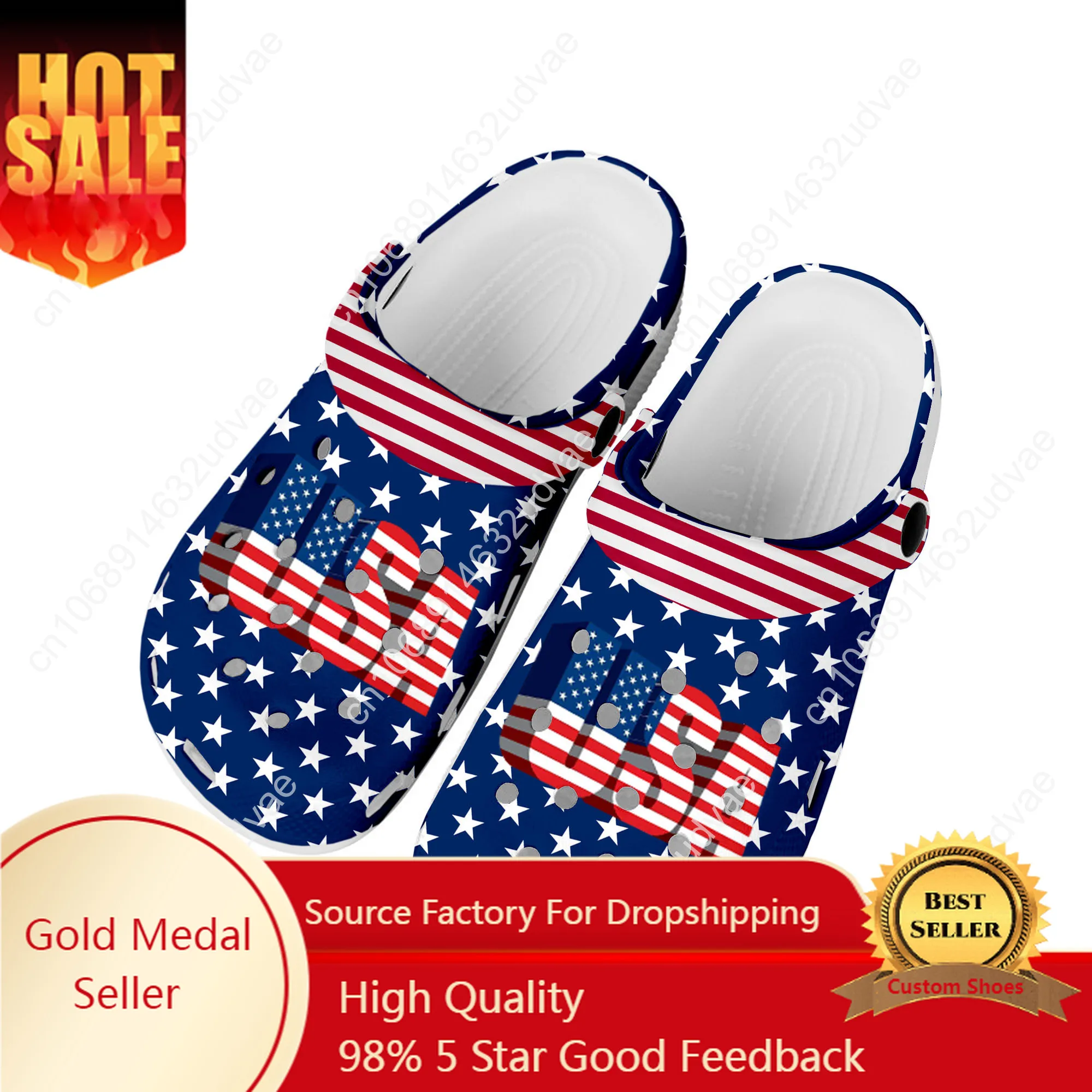 Top Trends: USA Flag America Red Blue White Home Clogs Custom Water Shoes Mens Womens Boys Girls Shoe Garden Clog Beach Hole Slippers DIY Shoppable Styles