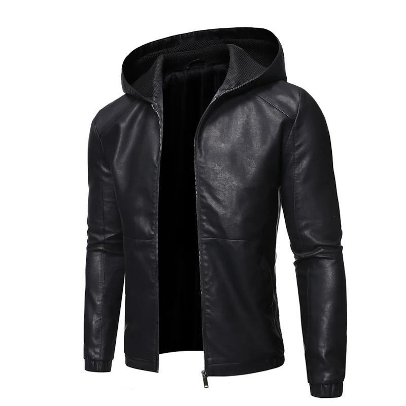 Top Trends: Leather Jacket Large Size Pocket Black Zipper Lapel Slim Fit Male Spring And Autumn High Quality PU Coat Shoppable Styles