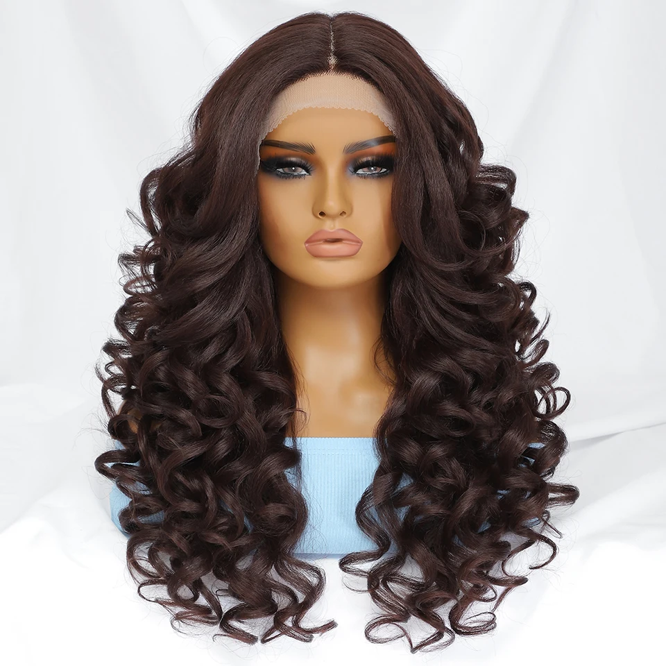 Top Trends: Black Brown Curly Wig Synthetic Lace Front Wigs For Women Glueless Blonde Orange Female Lace Wig 13X4X1 Cosplay Hair Daily Use Shoppable Styles