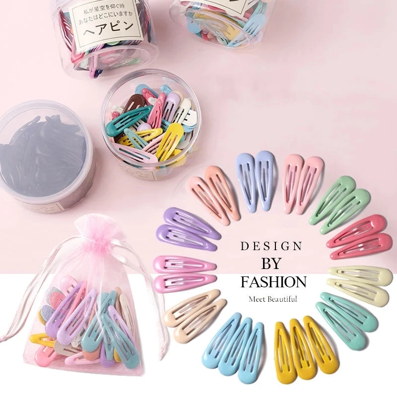 Top Trends: 10 / 20 / 30 / 40 New Women Girls Cute Colorful Waterdrop Shape Hairpins Sweet Hair Clips Barrettes Slid Clip Fashion Hair Accessories Shoppable Styles